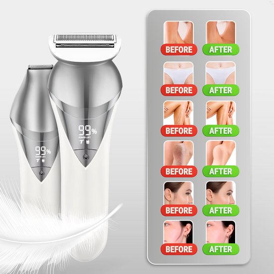 Sansbeauté® 7 in 1 Ladyshaves voor Vrouwen - Gezicht - Oksels - Benen - Epilator - Trimmer voor Vrouwen & Dames - Bikinitrimmer Dames - Scheerapparaat Vrouw