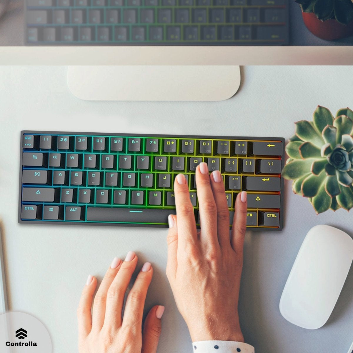 Gaming keyboard 60 % - Mechanisch gaming toetsenbord 60 procent - Toetsenbord gaming - QWERTY