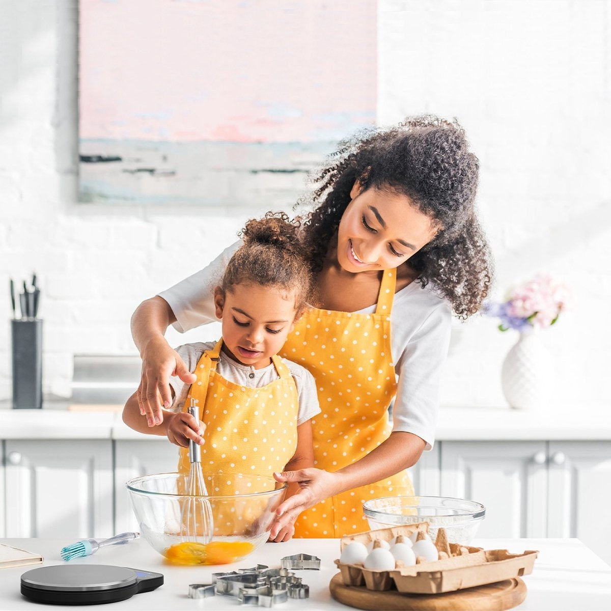 KitchenBrothers Keukenweegschaal - Weegschaal Keuken Digitaal - 1 g tot 6 kg - Tarra Functie - Inclusief Batterijen - RVS/Zwart