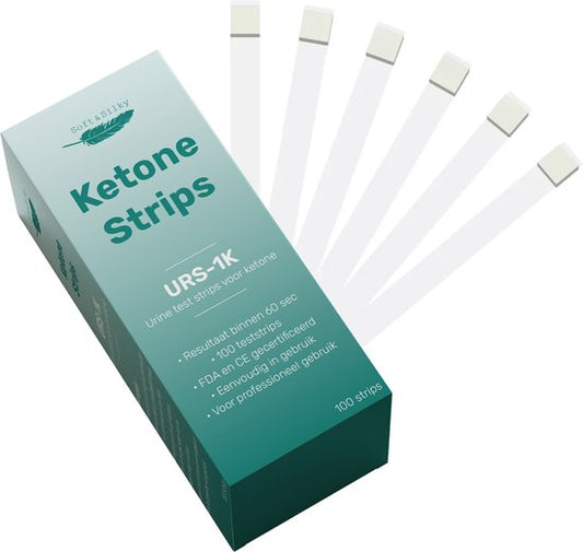 Ketonentest - 100 strips - Keto - Dieet - URS-1K - FDA Keurmerk - Ketose - Urine - Test - Strips - Meter - Ketonen