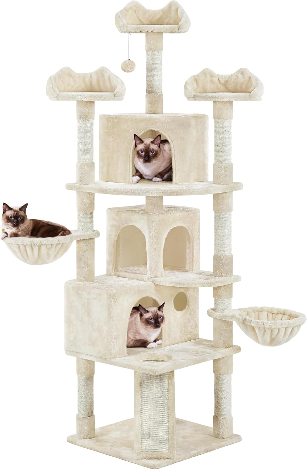 Yaheetech XXL kattenkrabpaal - 194 cm - beige