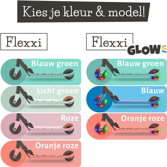 Chillafish Kinderstep jongen en meisje vanaf 5 jaar met voetrem - Blauw Groen - Step met verstelbaar stuur - Opvouwbaar en lichtgewicht met ABEC-5 wielen - Model Flexxi