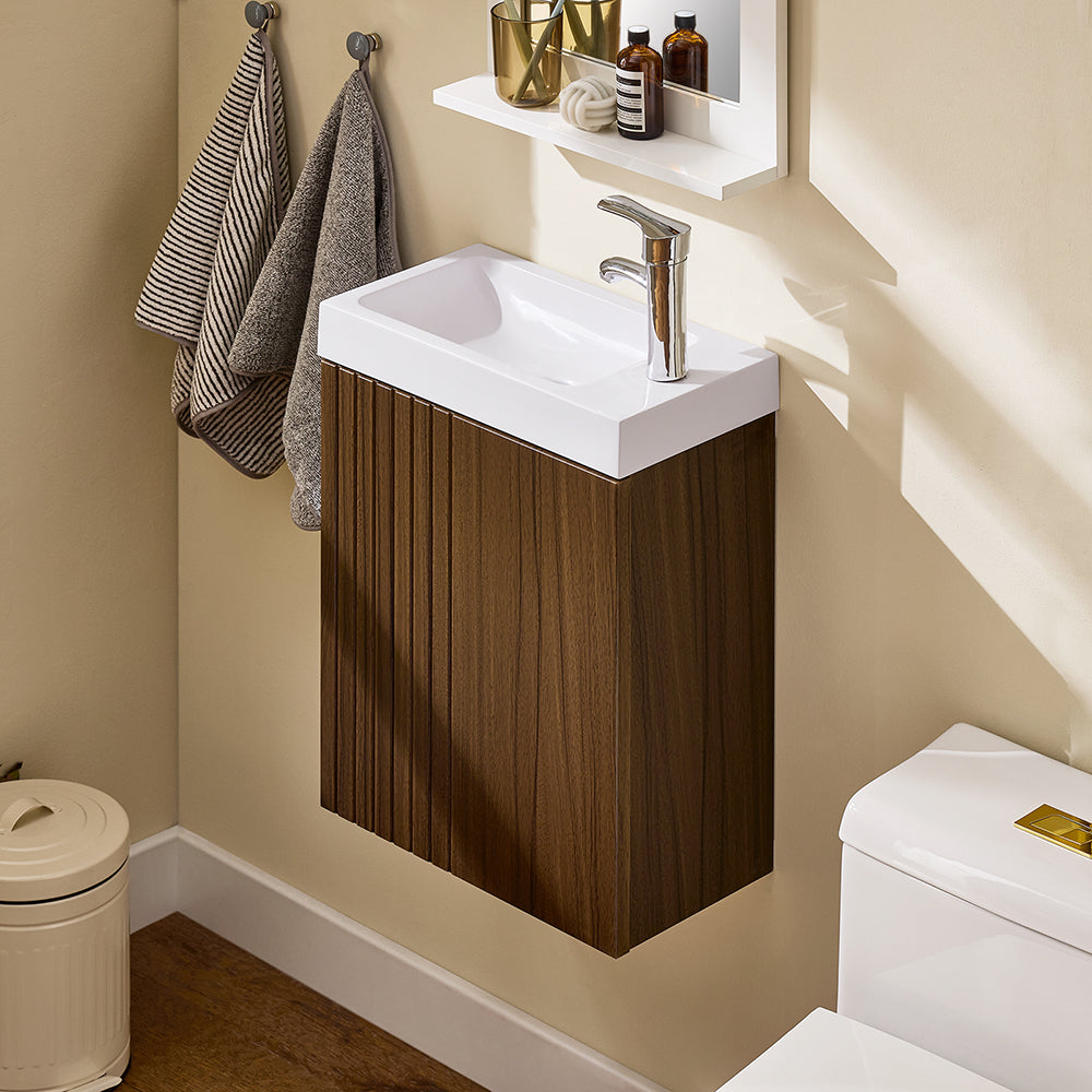 Compact en Stijlvol Badkamermeubel met Wastafel – SoBuy BZR196-BR (40 x 22 x 56 cm)