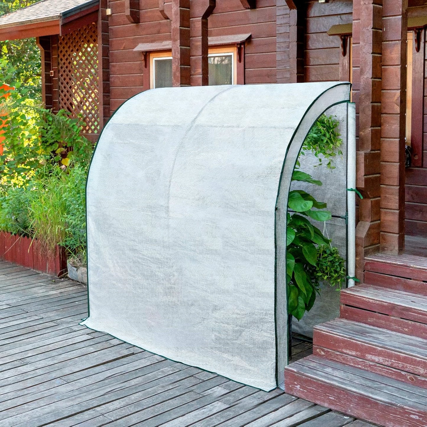 Woltu Broeikas voor Tuin - Halfrond - 200 x 100 x 210 cm - Wit