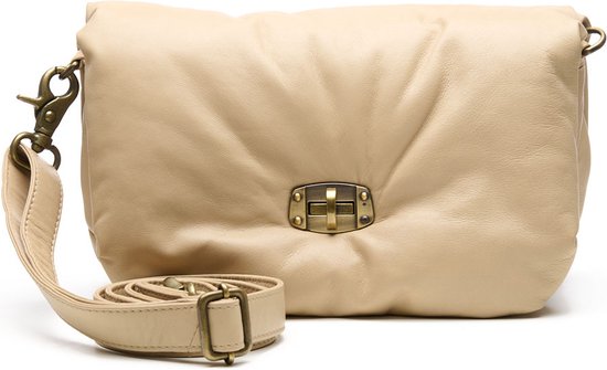 Chabo Bags - Diva Small - Schoudertas - Crossbodytas - Leer - Creme - 19 x 30 x 10 cm - 5.7 liter