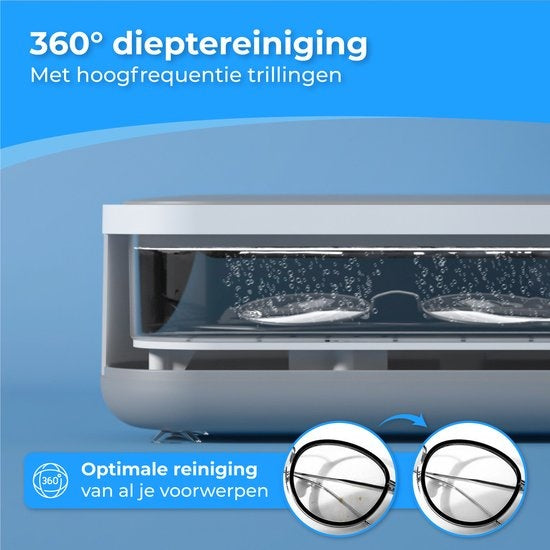 Nuvance - Ultrasoon Reiniger - Reinigingsapparaat voor Sieraden en Brillen - Ultrasone - Ultrasonic Cleaner - 300ml