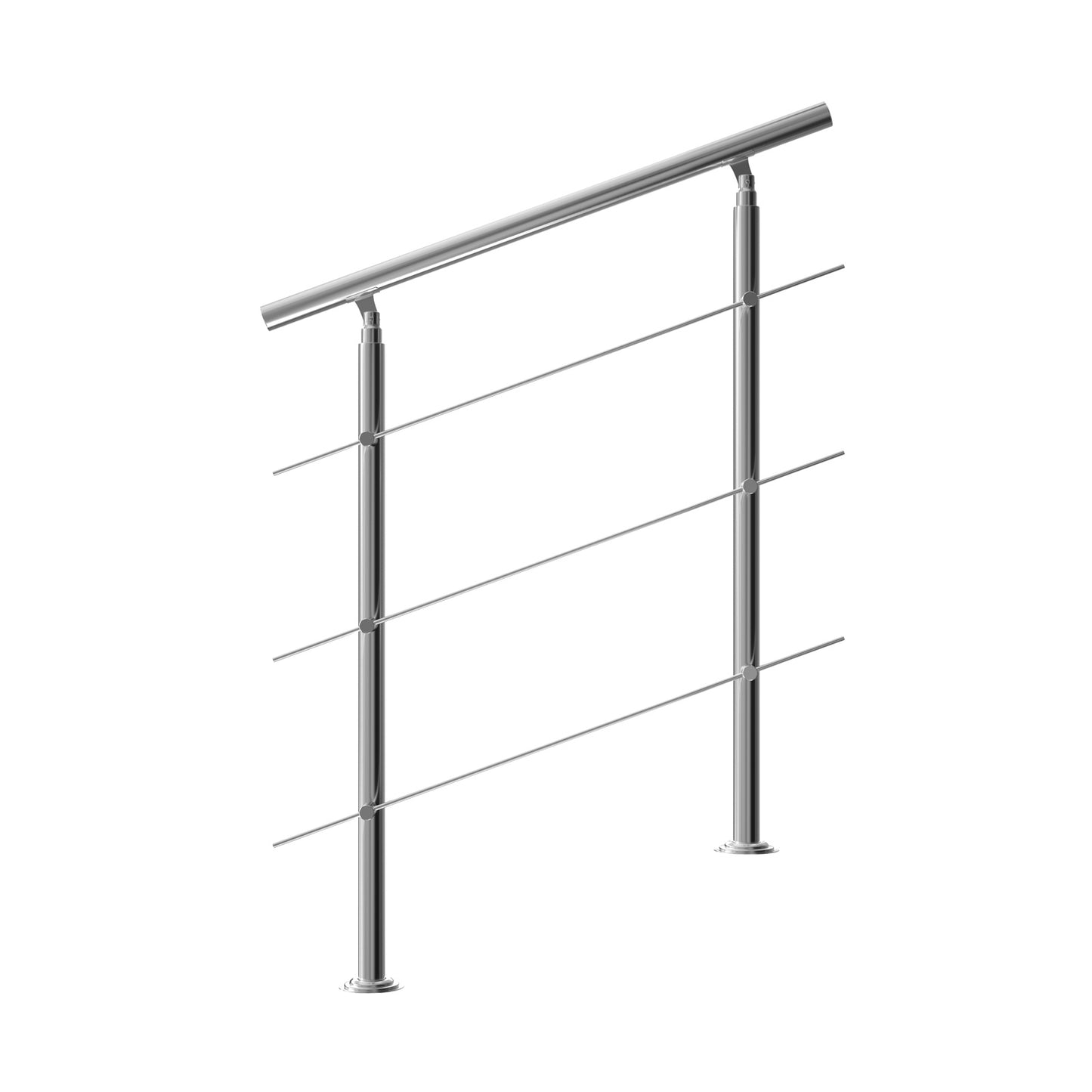 Monzana Trapleuning 100 cm - Met 3 Spijlen – Roestvrijstaal