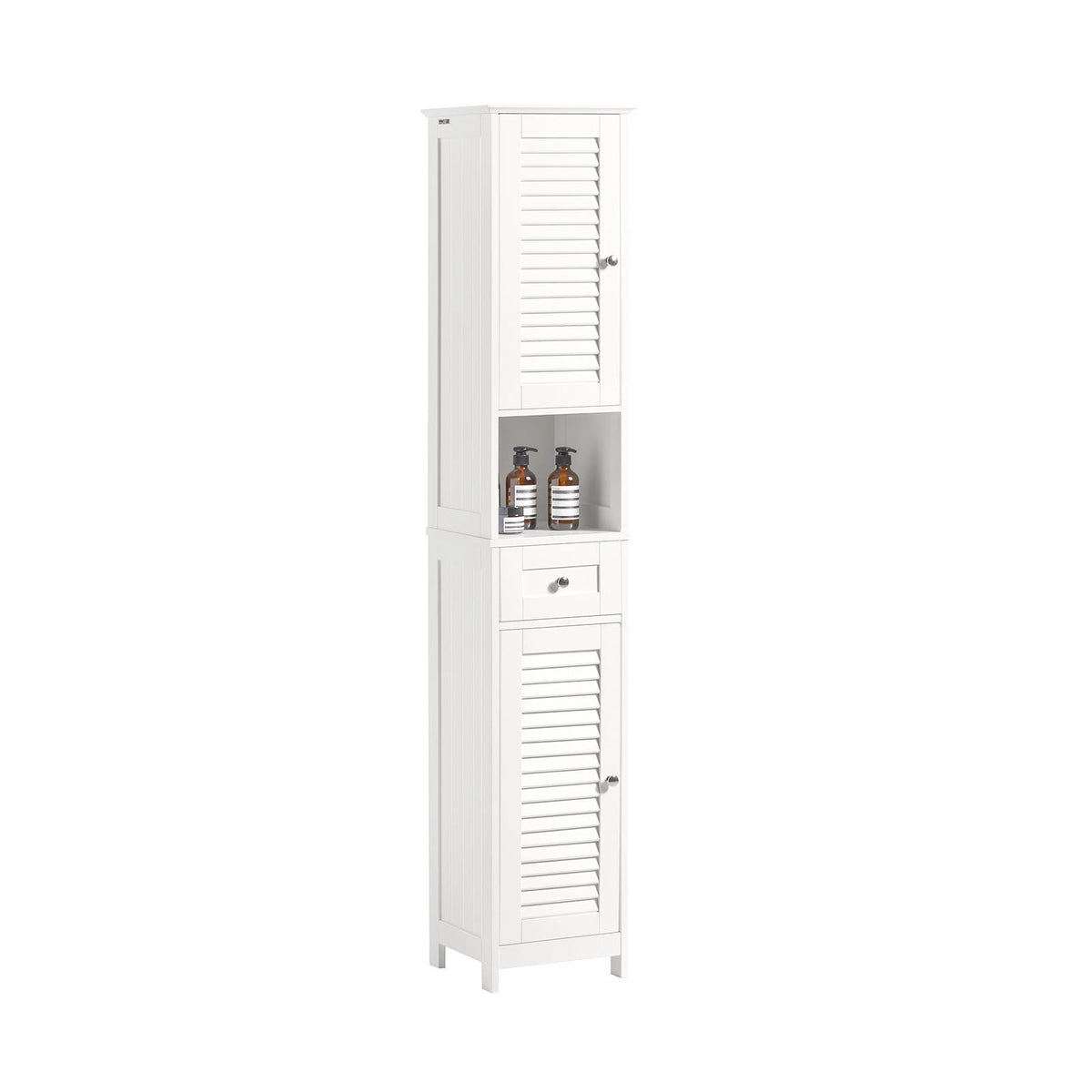SoBuy Hoge Badkamerkast - Hout - Wit - 32x170x30 cm