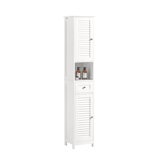 SoBuy Hoge Badkamerkast - Hout - Wit - 32x170x30 cm