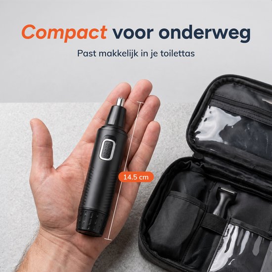 Skoov 3-in-1 Neustrimmer PRO - Draadloos - Oor - Wenkbrauw - Trimmer - Mannen - Heren - Vrouwen - Waterdicht - Zwart