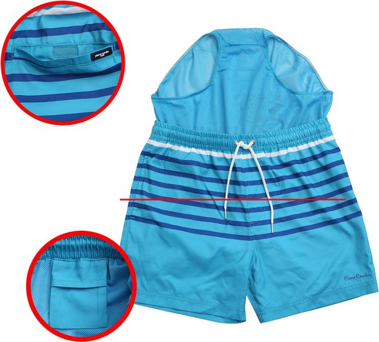 Pierre Cardin - Heren Zwembroeken Swim Short Stripe - Blauw - Maat S