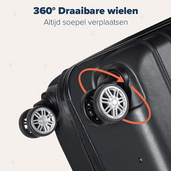 TRVLMORE Handbagage Koffer - 38L - Cijferslot - Lichtgewicht - Trolley - 54x36x20cm - Past binnen 55x40x20 cm - Zwart