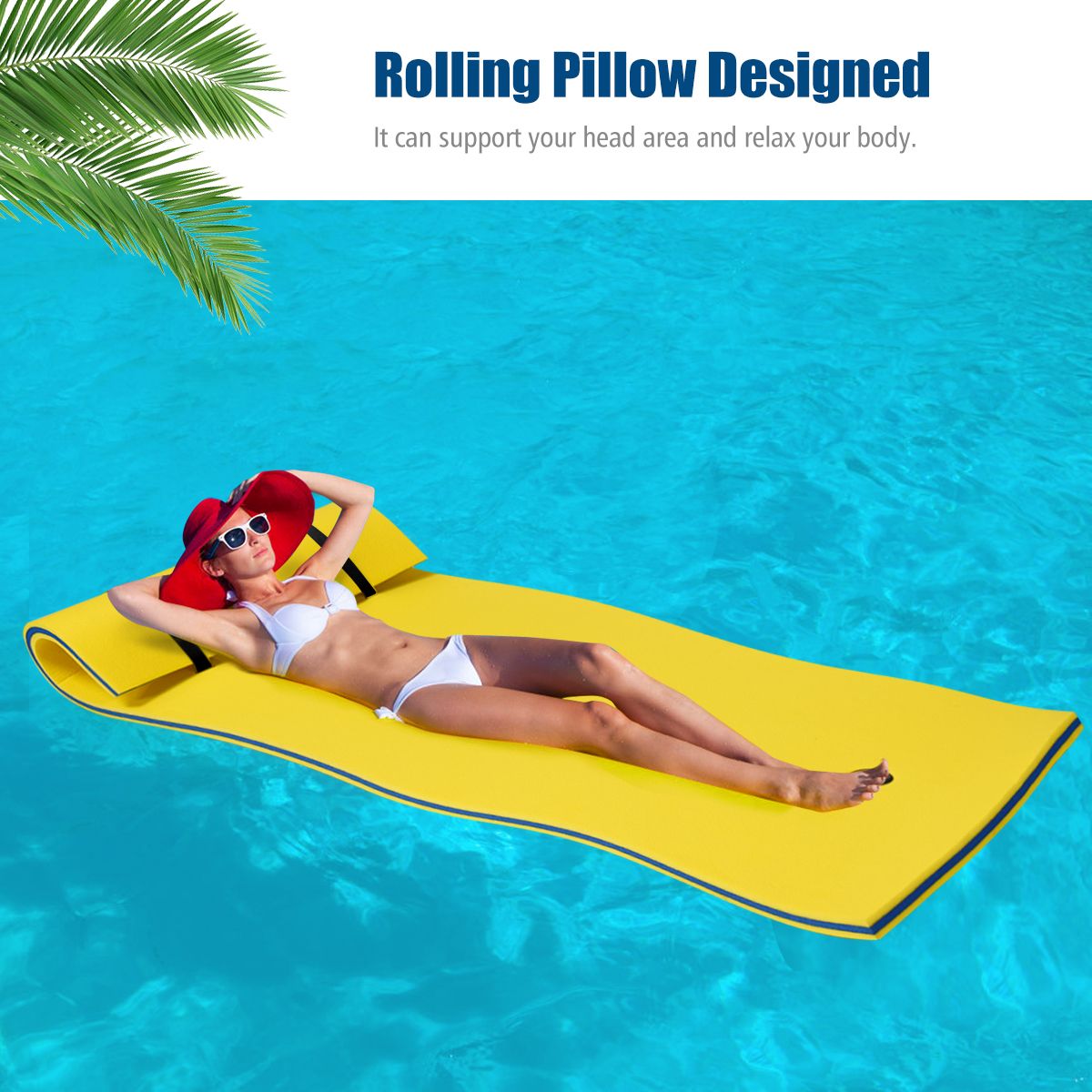 Coast Watermat Drijvende Foam Mat XPE - 220 x 90 x 4 cm - Geel