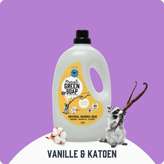 Marcel's Green Soap Universeel Wasmiddel - Grootverpakking - Vanille & Katoen - 3L - 69 wasbeurten