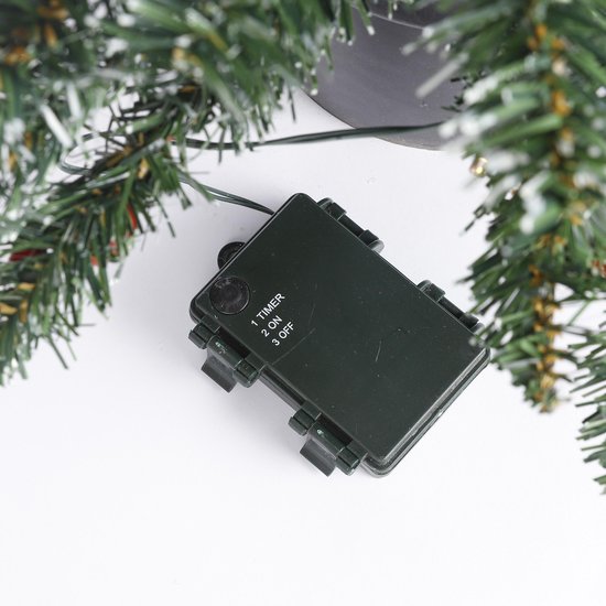 Black Box Trees Creston Set van 2 Kerstbomen en 1 Krans met LED Verlichting - Groen