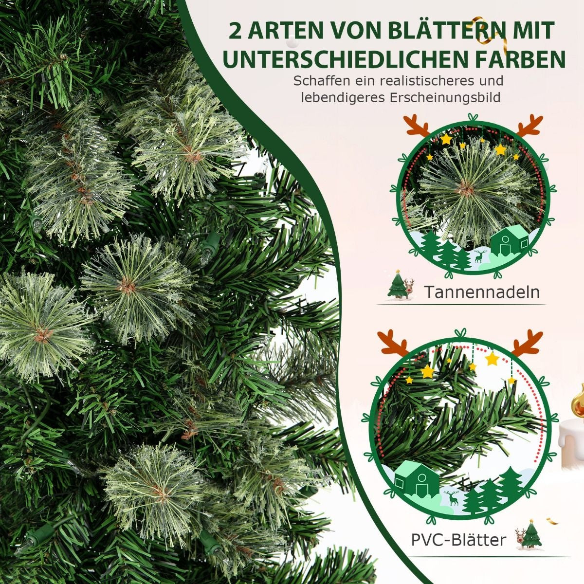 Coast Halve Kunstkerstboom met 150 LED-lampjes -210cm