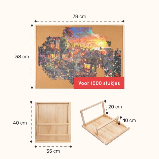 Diydash Puzzelplaat verstelbaar - Voor 1000 stukjes - Puzzel - Tafel - Map - Mat - Bord - Plank - Matten - Lades - Sorteerbakjes - Koffer