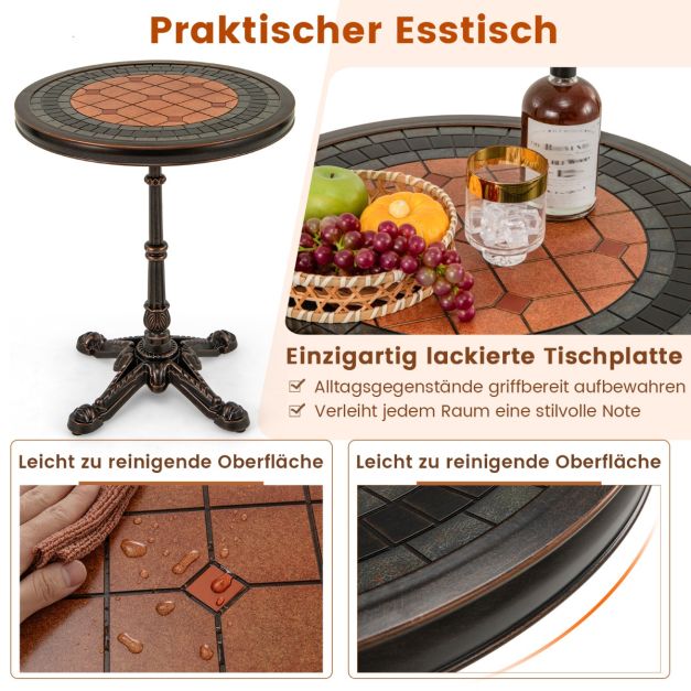 Coast Ronde Bistrotafel – Gietaluminium Tuintafel Ø60,5 x 73 cm – Brons