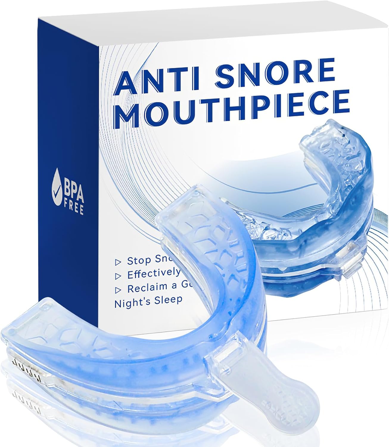 SuWeei Anti Snurkbeugel Verstelbaar – Anti Snurk Mondstuk voor Volwassenen – EVA – Blauw