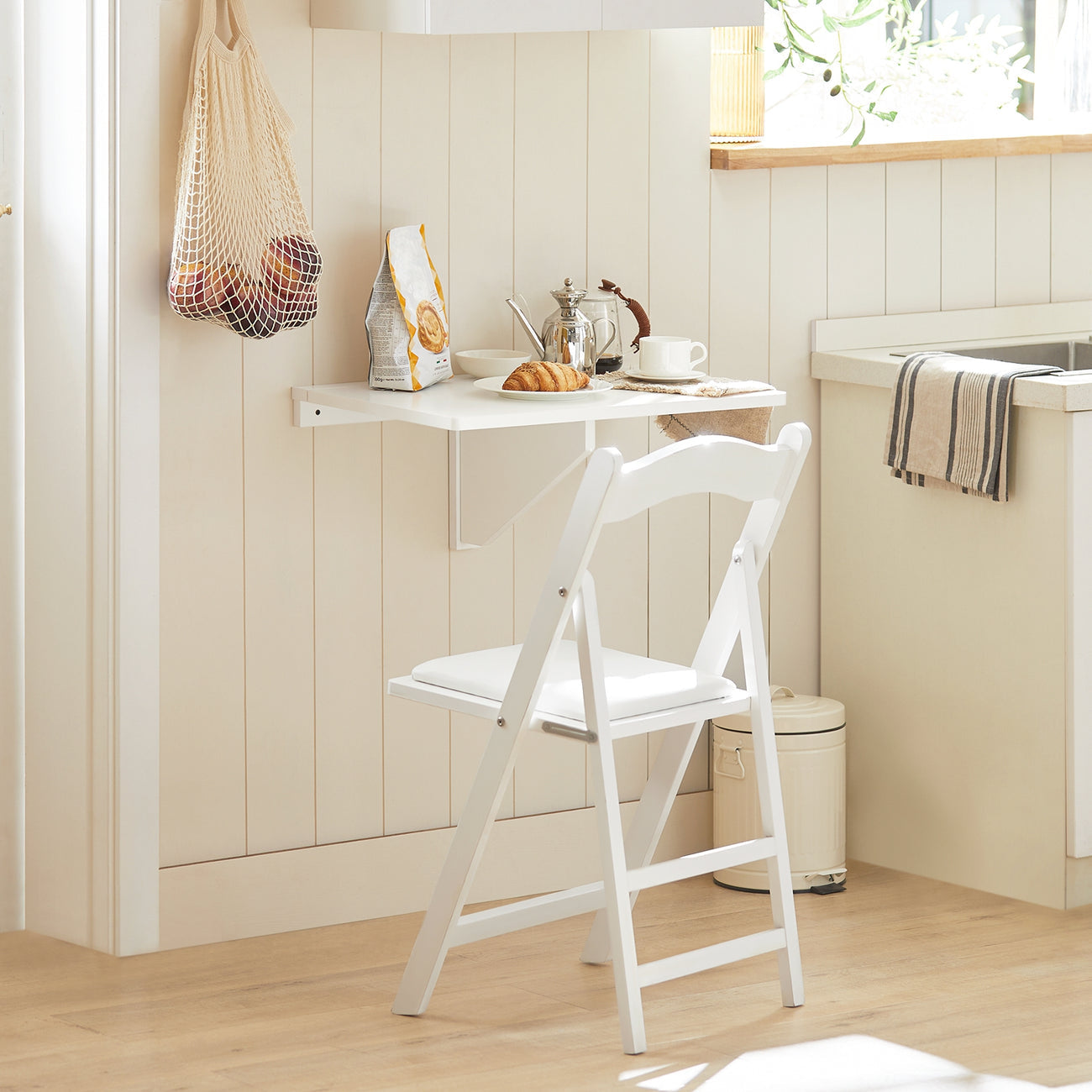 SoBuy Eettafel inklapbaar - Max. 20 kg - 60 x 40 x 2 cm - Wit