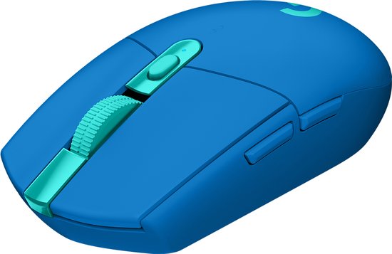 Logitech G305 Lightspeed Gaming-muis Bluetooth Optisch Blauw 6 Toetsen 12000 dpi Verlicht, Ergonomisch