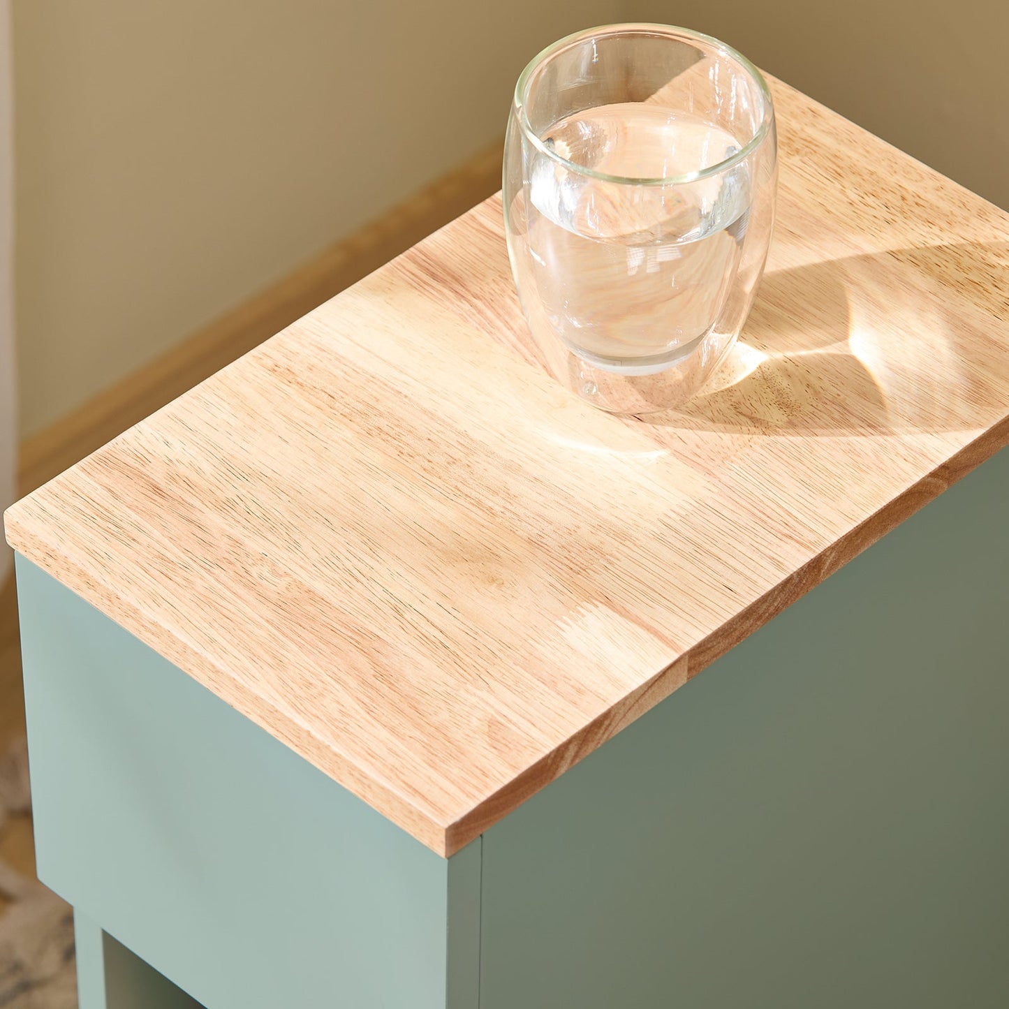 SoBuy FBT111-GR Nachtkastje Groen 20x35x60 cm – Compacte Bijzettafel met Lade