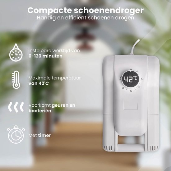 Nexxt Compacte Elektrische Schoenendroger – Schoenverfrisser – Shoe Dryer - Doodt Bacteriën en Voorkomt Geuren – Max. 42 °C – 150W