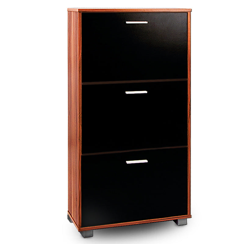 Schoenenkast - 3 Kleppen - 115x60x24cm - 18 Paar Schoenen -Bruin/Zwart