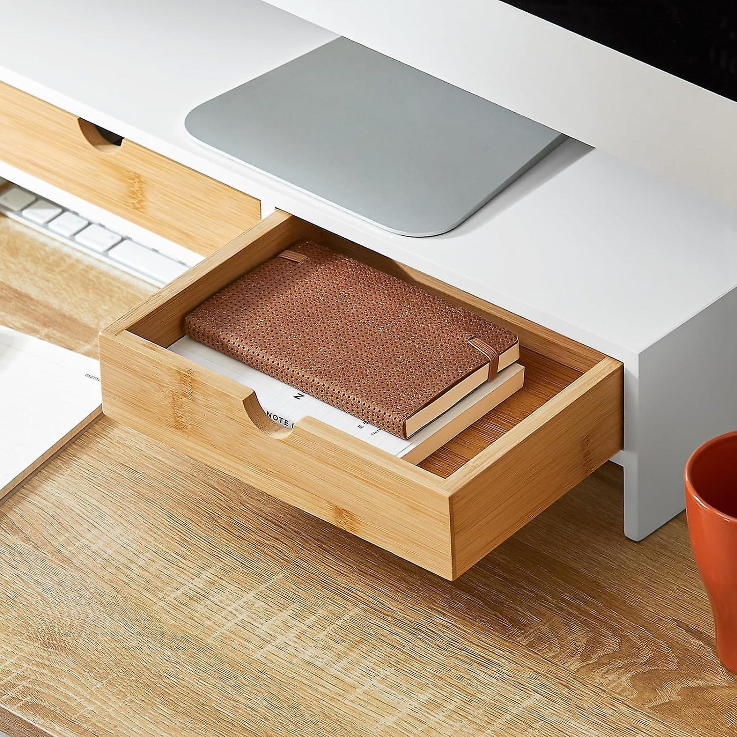 SoBuy - Monitor Stand: Comfortabel en Functioneel - 47 x 18 x 11 cm - Wit