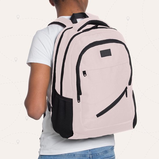 TRVLMORE Rugtas - 36L - 17 Inch - Laptop Rugzak met USB - Schooltas - Heren en Dames - Tas Roze