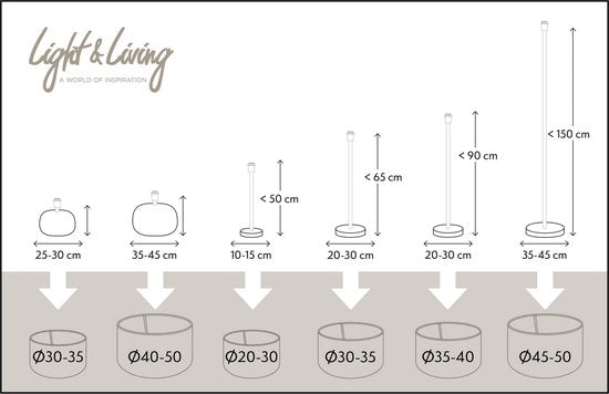 Light & Living Cilinder lampenkap Livigno - Wit - Ø50x38cm - Modern