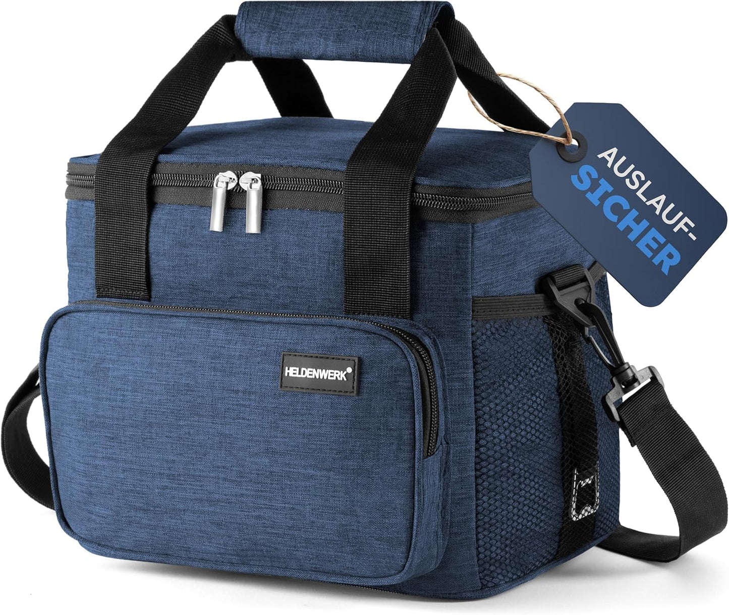 HELDENWERK Koeltas Klein & Opvouwbaar – 10 Liter Thermische Lunchtas – Geïsoleerd, Waterdicht & Lekvrij – Picknicktas, Koeltas, Brunch- en Lunchtas – Navy Blue