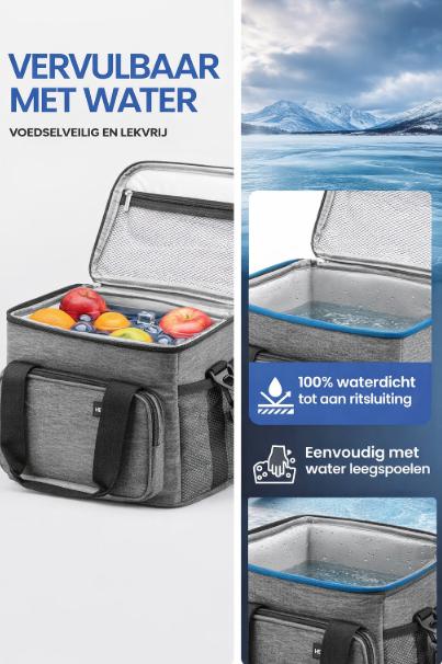 HELDENWERK Koeltas Klein & Opvouwbaar 10 L – Geïsoleerde Lunchtas voor Eten & Drank – Waterdicht & Lekvrij – Picknicktas, Koelbox, Brunch- en Ontbijttas