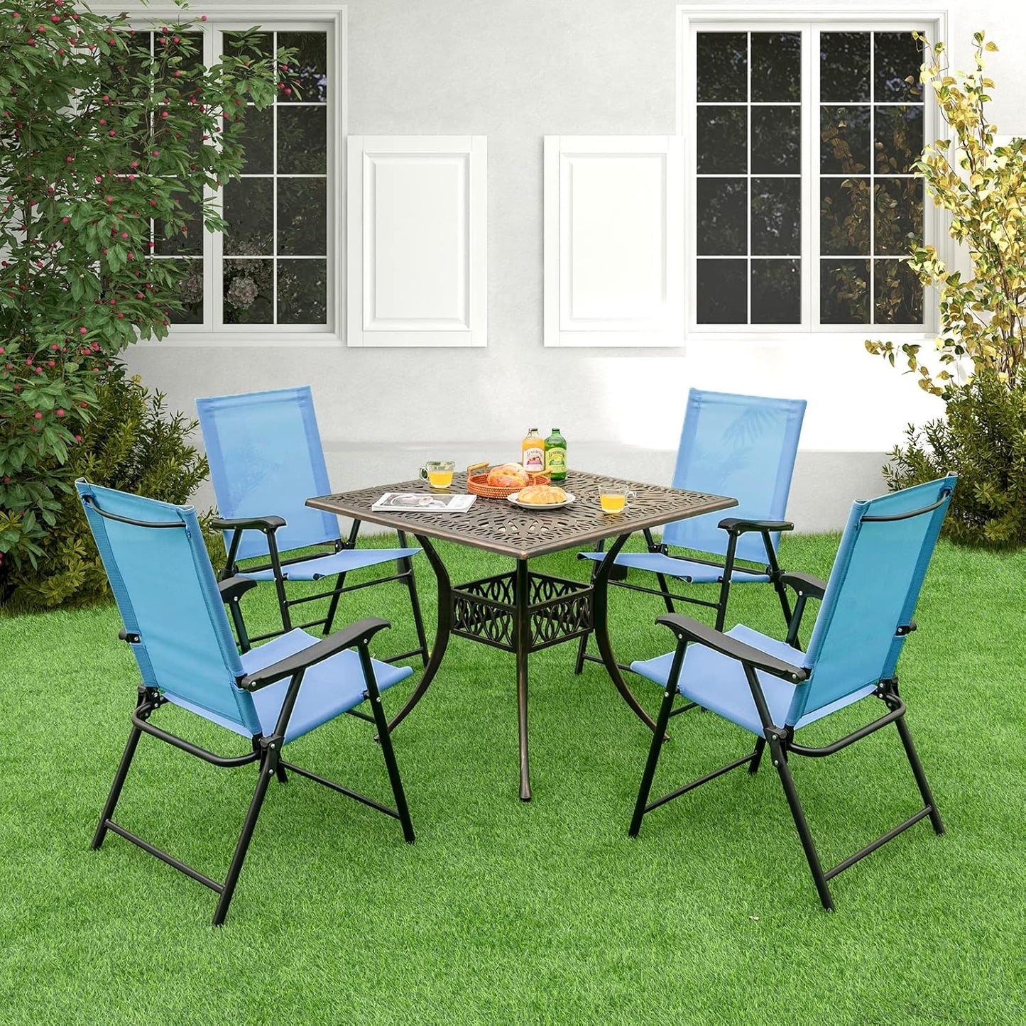 Coast Opvouwbare Stoel - 2 Stuks - 65 x 60 x 93 cm - Max. 150Kg. - Blauw