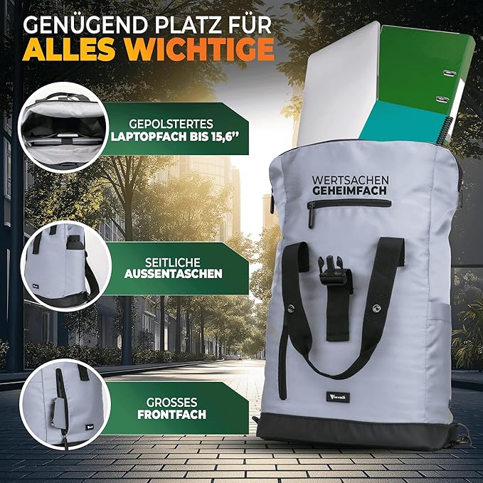 MIVELO - Fietstas Voor Bagagedrager - 22 l Inhoud - Polyester - Reflecterend & Zwart - Met Laptopvak & Schouderband - Voor E-bike & Stadsfiets