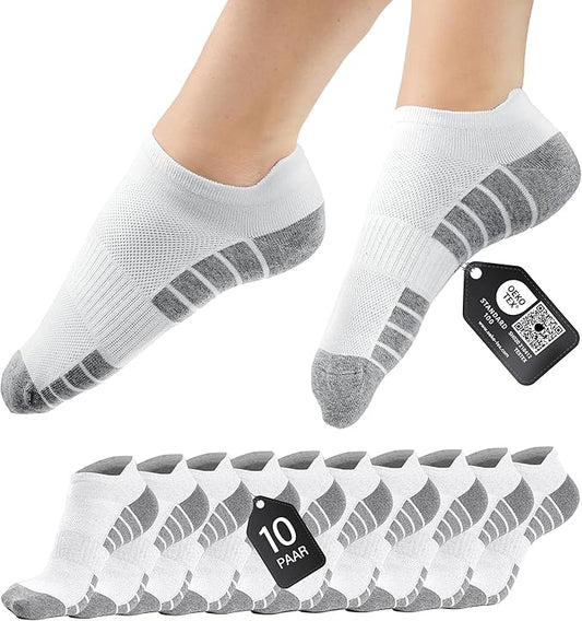 Heldenwerk Sneakersokken voor dames en heren 10 paar - Korte sportsokken met ademend katoen - Maat 39-42