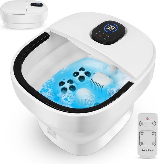 Niceey Voetenbad ZD3000 – Infrarood Massage, Bubbelfunctie, Opvouwbaar, 14L, Afstandsbediening, Tot 48°C – Wit