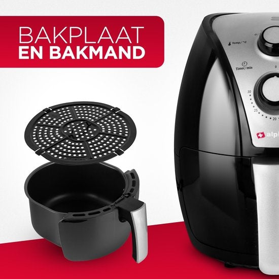 Alpina Airfryer XL - 3.2L - 80 tot 200°C - 1500W - Zwart