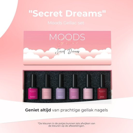 Moods Gellac 6-delige Set - Gel Nagellak - 8ML - Secret Dreams - Gellac - Nagels - Gellak Starterspakket - Chique Kleuren