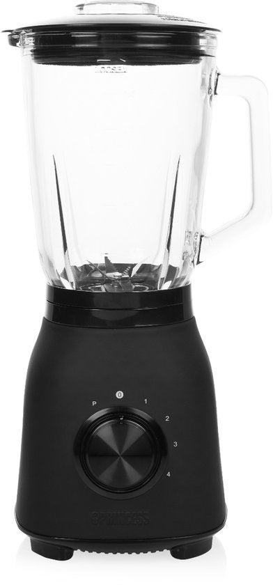 Princess 212092 Black Steel Blender 1000 - 4 Snelheden – Krachtig 1000W - 1.5 L - Glaskan - Ice Crush - Vaatwasmachine bestendig