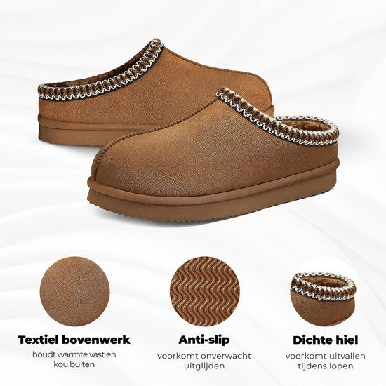 Pantoffels Dames - Sloffen - Maat 42/43 - Chestnut - Anti-slip - Comfeet