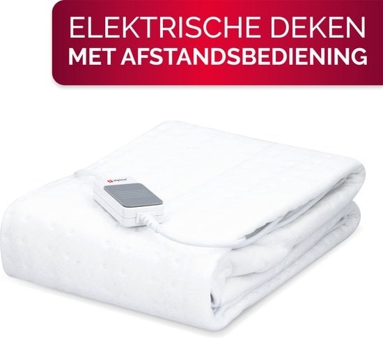 alpina Elektrische Deken - Warmtedeken 1 Persoons - Onderdeken - 3 Standen - Wasbaar - 80 x 150cm - Wit