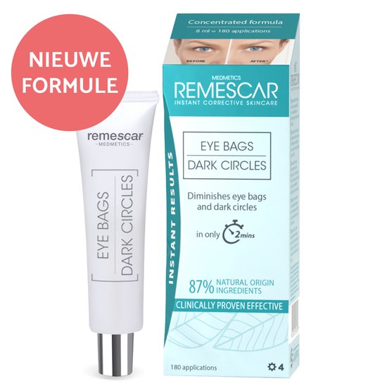 Remescar Wallen en Donkere Kringen - Oogcrème met anti-aging effect voor vrouwen, verwijdert wallen en donkere kringen in slechts 2 minuten, 8 ml voor maar liefst 180 applicaties