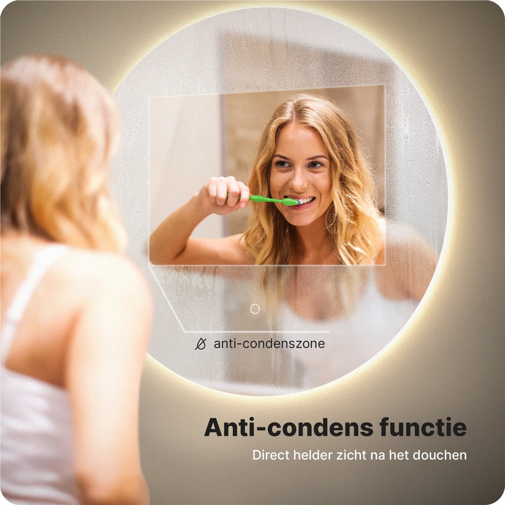 Mirlux Badkamerspiegel Rond Frameloos - Ø 60 cm - Dimbare LED, Anti-Condens, Touch Sensor
