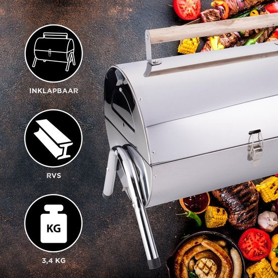 BBQ Collection draagbare houtskoolbarbecue - uitklapbaar - 42x29,5x37cm