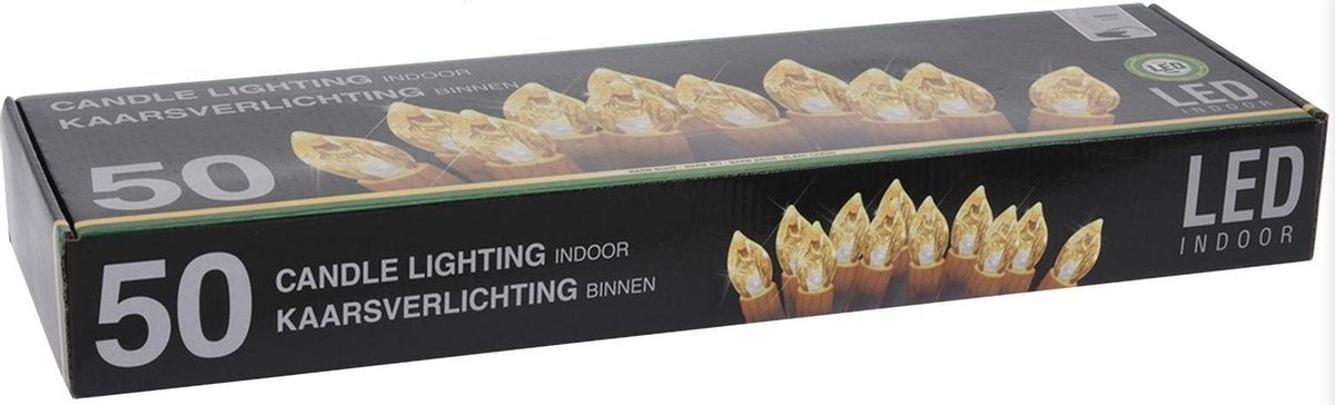 Home Styling - Kaarsverlichting - 50 LED Lampjes - 12.2 Meter Lengte - Kerstverlichting - Warm Wit - Crème