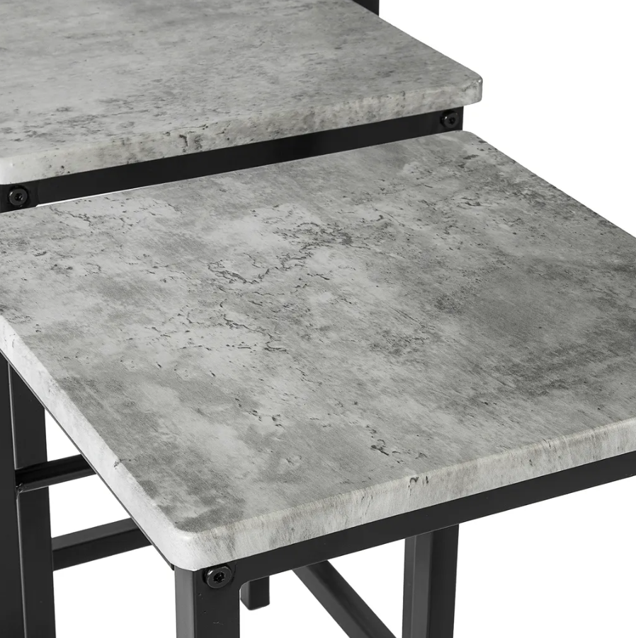 SoBuy Bartafel - 4 Krukken - Bartafelset - 5 Delig - 100 x 87 - 60 cm - tot 120 Kg -  Grijs /Zwart
