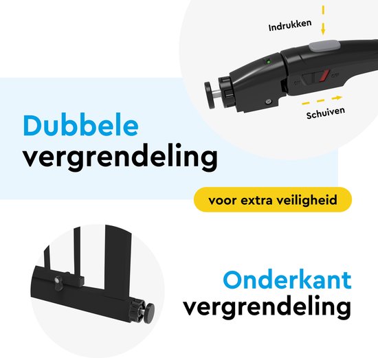 BRASQ Traphekje zonder Boren - Veiligheidshek - 75 t/m 93 cm - Verlengbaar - Klembevestiging - Metaal - Zwart