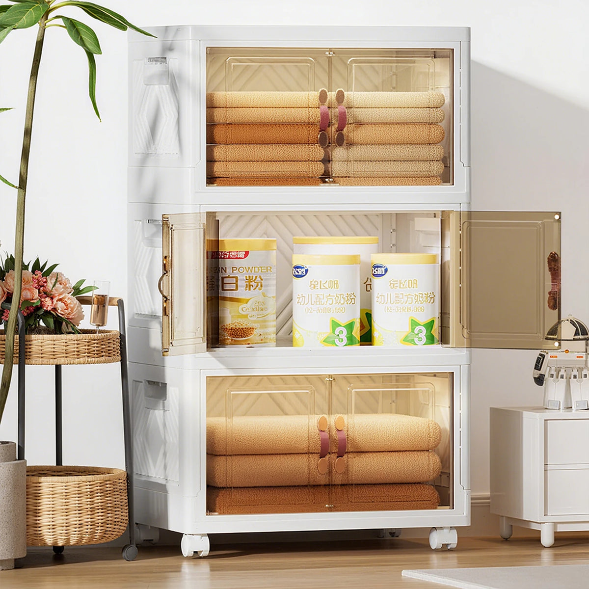 SNSP Enkellaagse Opbergbox 48 L - Opvouwbaar - Organizer - Voor Kleding, Speelgoed en Boeken