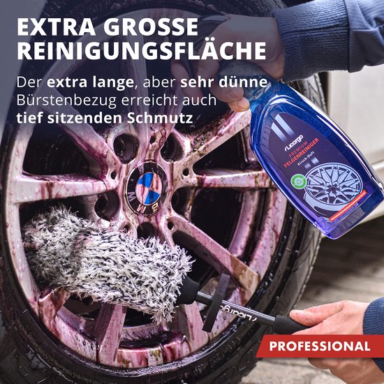 Licargo Microvezel Velgborstel met Afneembare Borstelhoes – Extra Dunne Velgenreinigingsborstel voor Alle Velgtypes